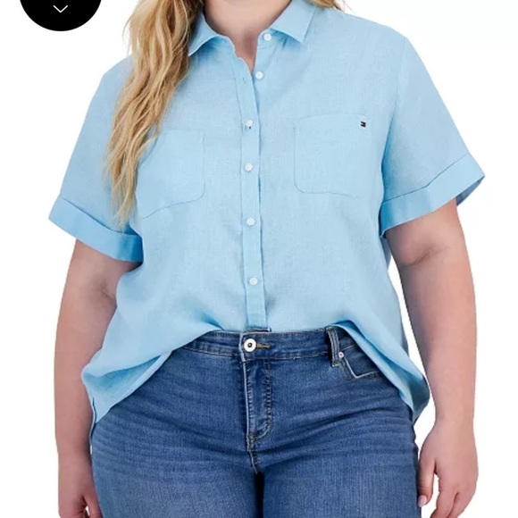 Tommy Hilfiger Tops - NWOT Light Blue Women's Button-Up Shirt